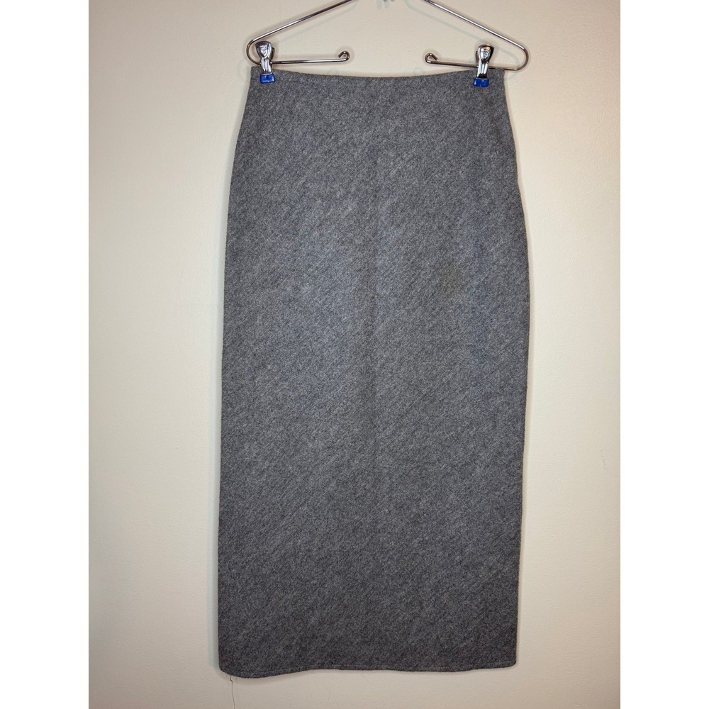 Banana Republic Womens 100% Wool Midi Pencil Skirt Heather Grey Made in USA 0
